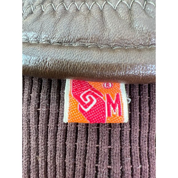 Vintage Kombi Gloves Brown Leather Beige MOD Retro Accessories - Picture 8 of 10